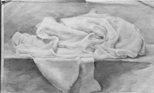 Драпировка живопись гризайль