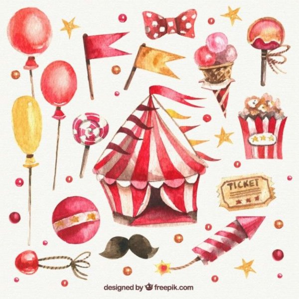 Цирк рисунок акварелью