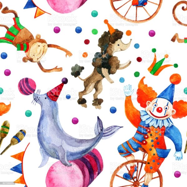 Цирк акварель