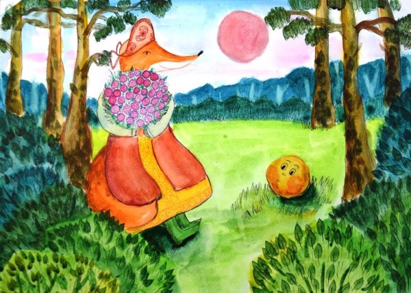 Изо для детей Колобок