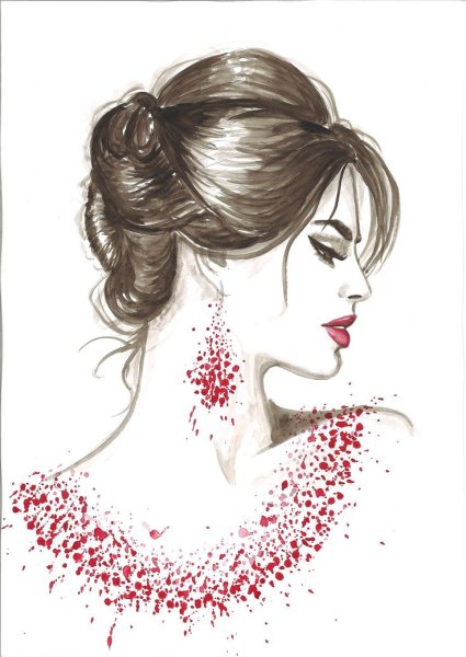 Рисованный образ девушки