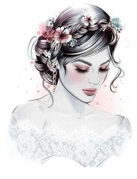 Эскиз свадебной прически