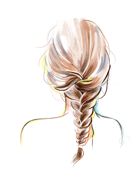 Прическа акварель