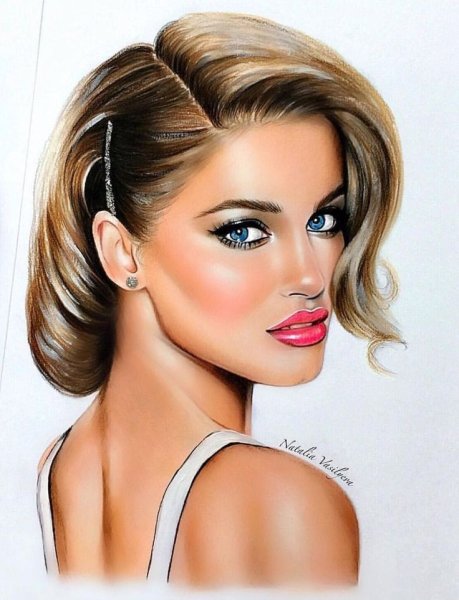 Нарисовать модную прическу