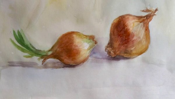 Екатерина Зюзина акварель чеснок