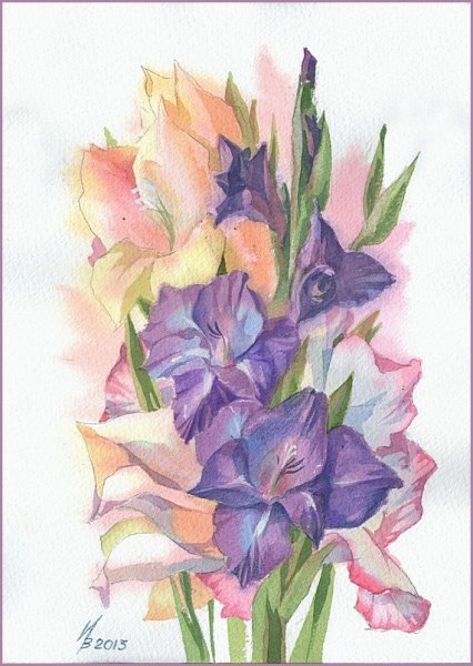 Гладиолусы и Колибри