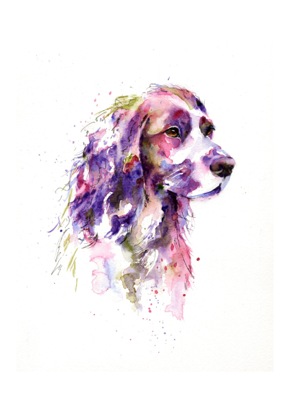 Щенок акварель