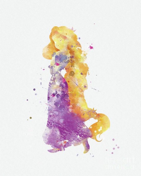 Рапунцель акварель