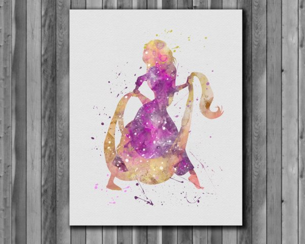 Принцессы Диснея акварелью