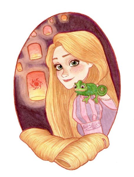 Срисовки Дисней Рапунцель