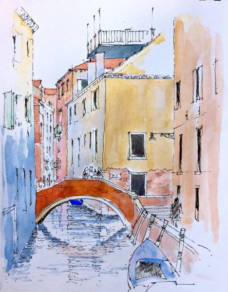 Скетчинг пейзажи Венеции
