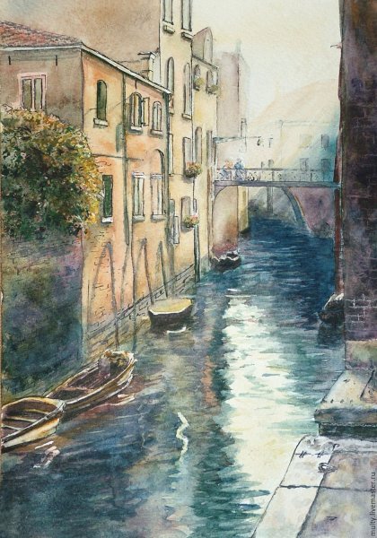 Гризайль акварель Венеция