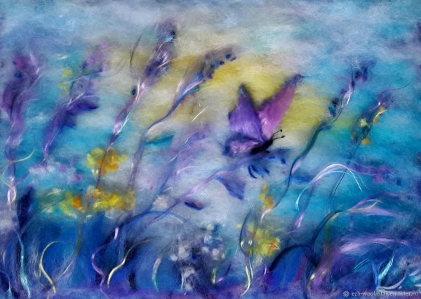 Картины акварель шерстью Ольги Чепишки