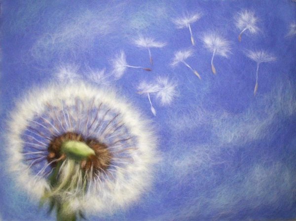 Живопись шерстью одуванчики