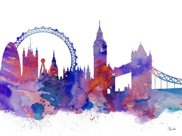 Англия акварель