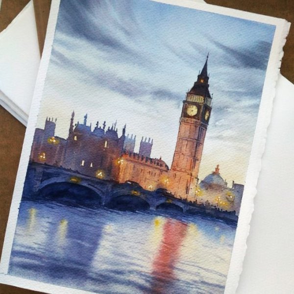 Лондон акварель