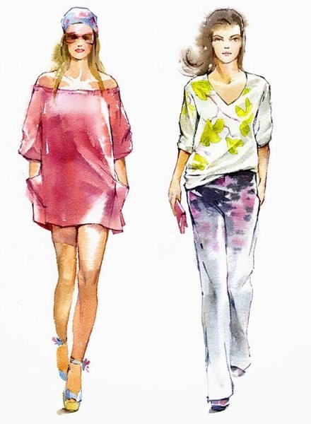 Акварельное платье