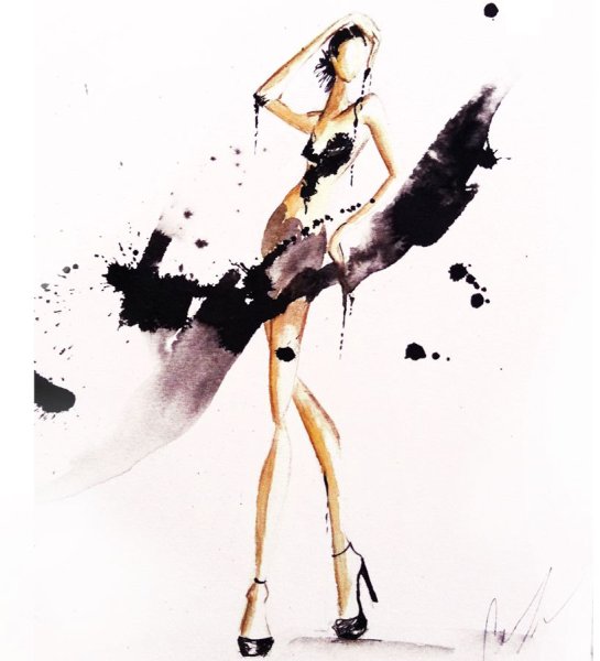 Модные иллюстрации акварелью