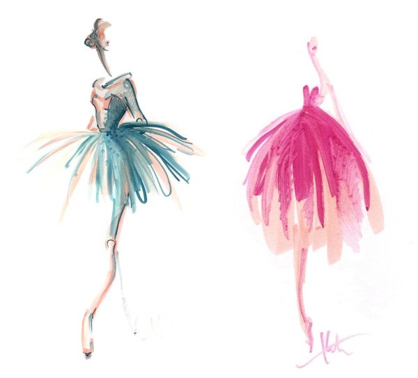 Девушка в платье рисунок