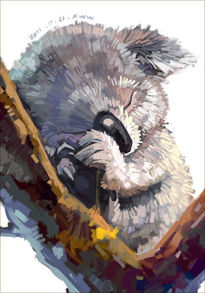 Акварель животные на шаре