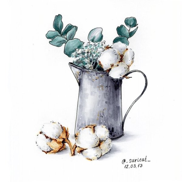 Хлопок акварель