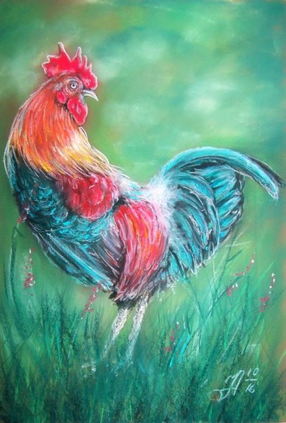 Курочка акварелью