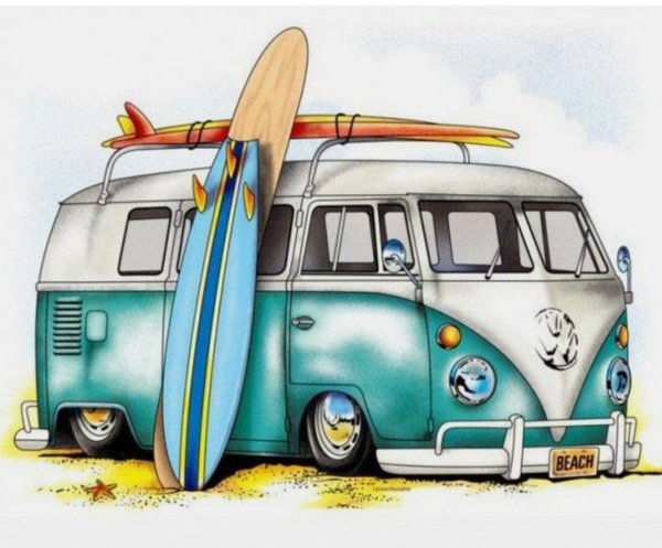 Автобус акварель