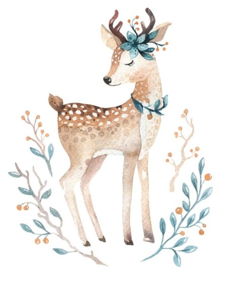 Акварельные олень для детей