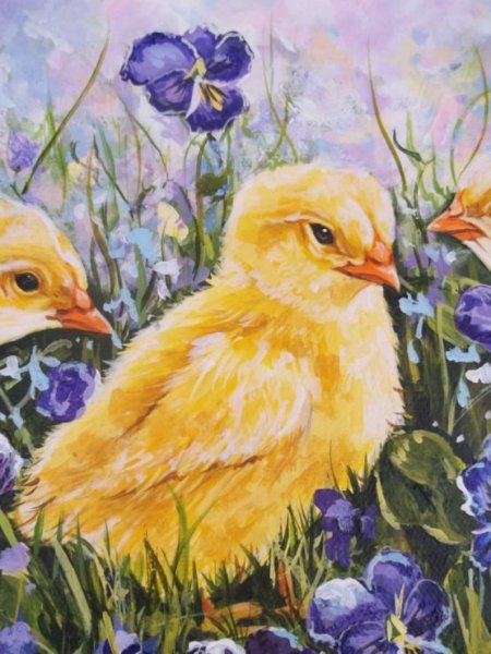 Цыпленок акварелью
