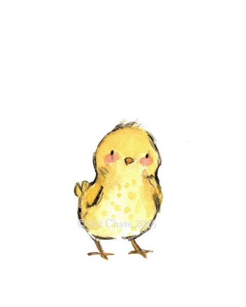 Цыпленок акварелью