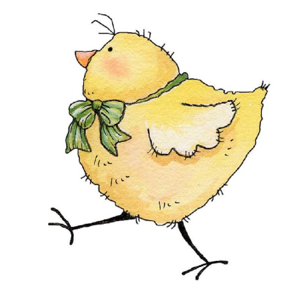 Пасхальный цыпленок акварель