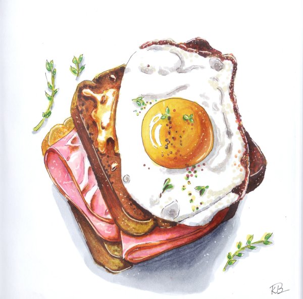 Яичница акварелью