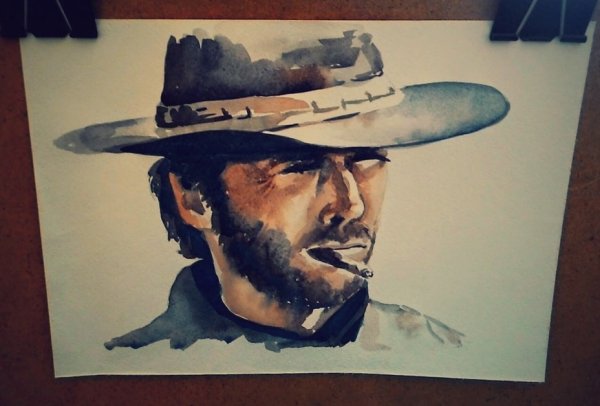 Нарисованный мужчина в шляпе