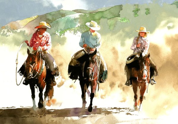 Акварель дикий Запад