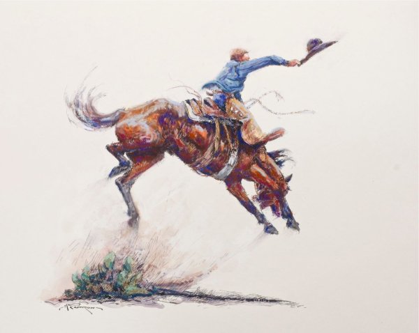 Ковбой акварель