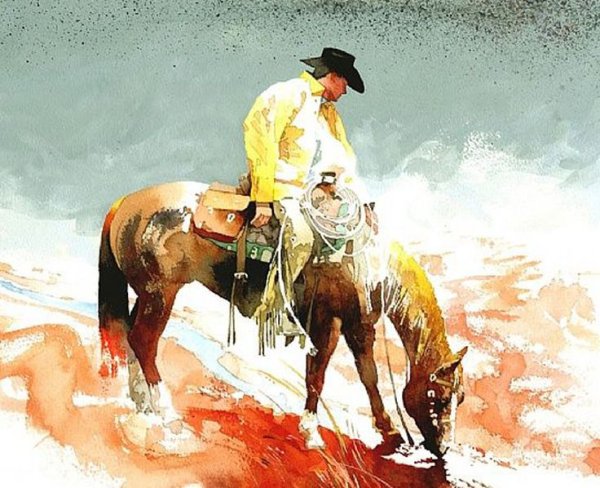 Ковбой арт художник-акварелист
