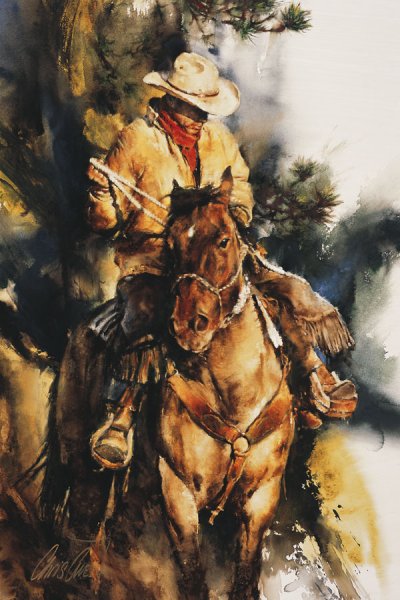 Ковбои рисунки акварелью