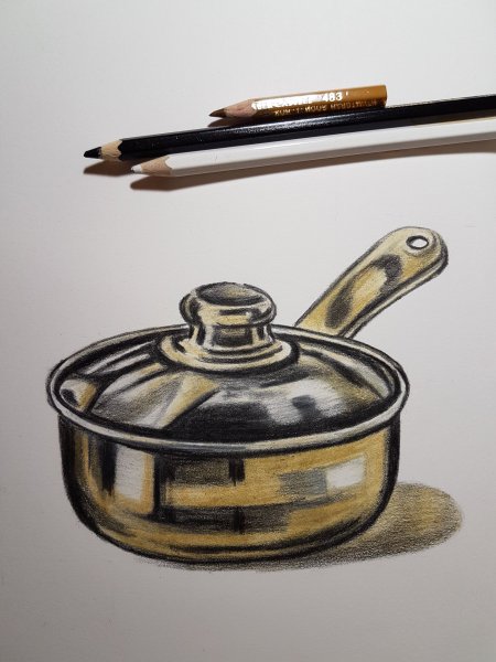 Кастрюля карандашом