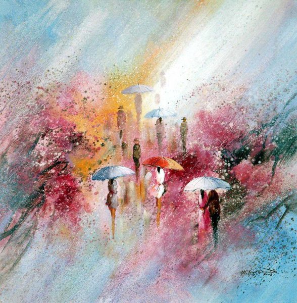 Размытые рисунки акварелью