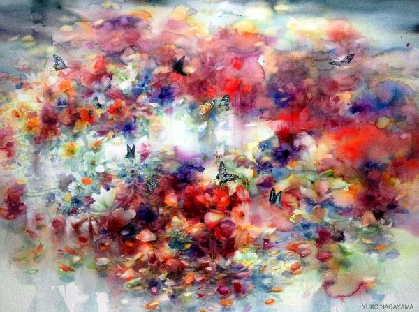 Размывка акварелью