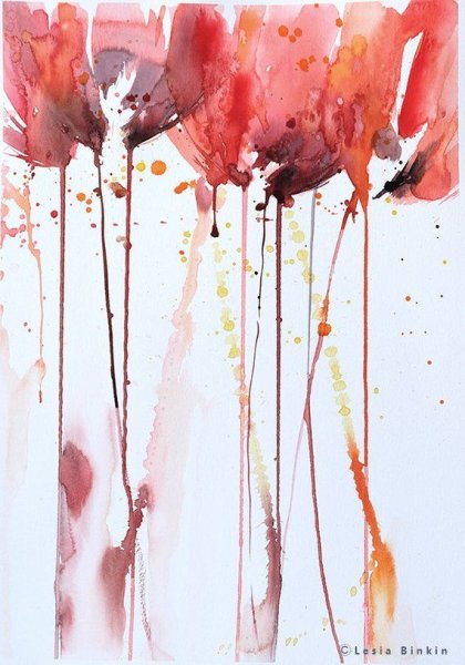 Картины с подтеками краски