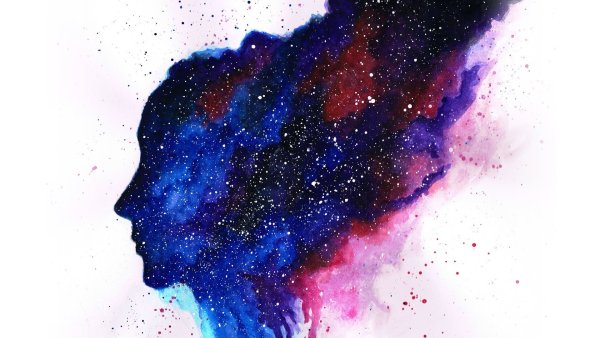 Космос арт акварель