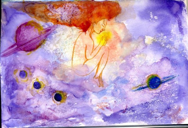 Космическая фантазия (акварель)