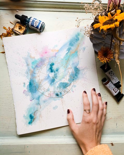 Картина Вселенная акварелью