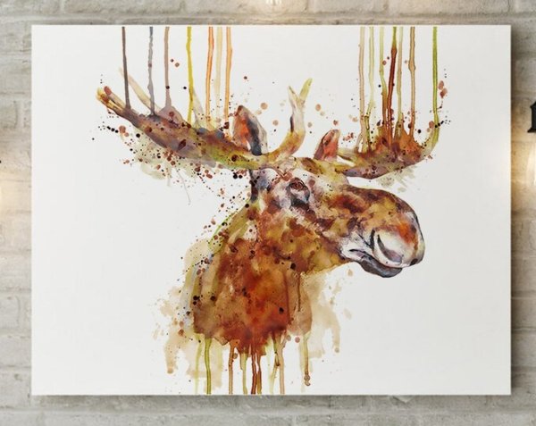 Веселый Лось акварель