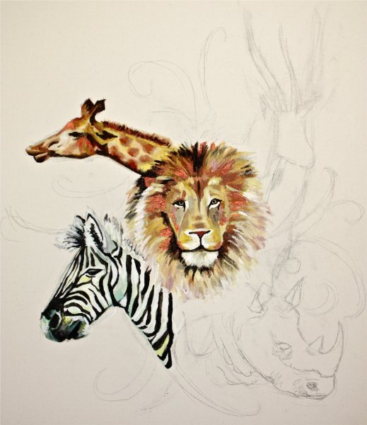 Акварель сафари Энималс