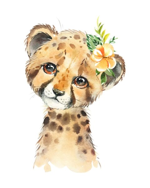 Акварельные животные для детей