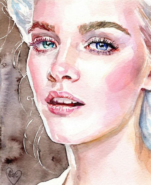 Рисование портрета акварелью