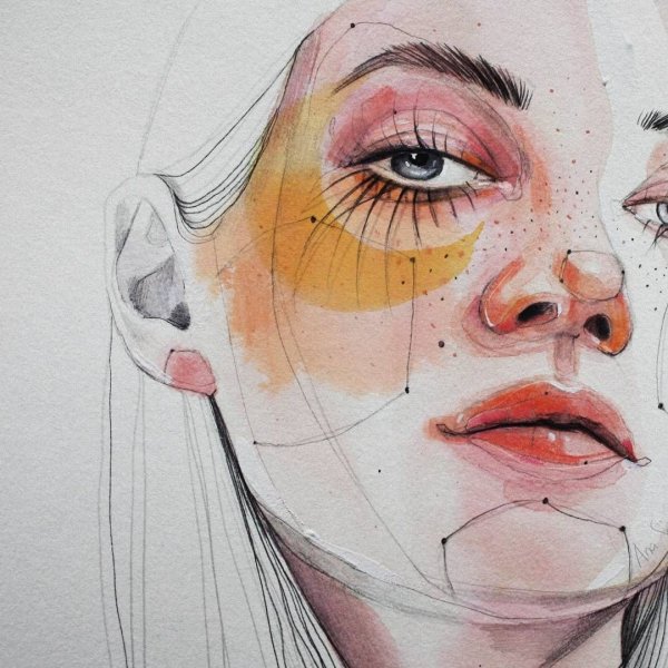 Ana Santos акварель портрет