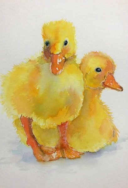 Цыпленок гуашью
